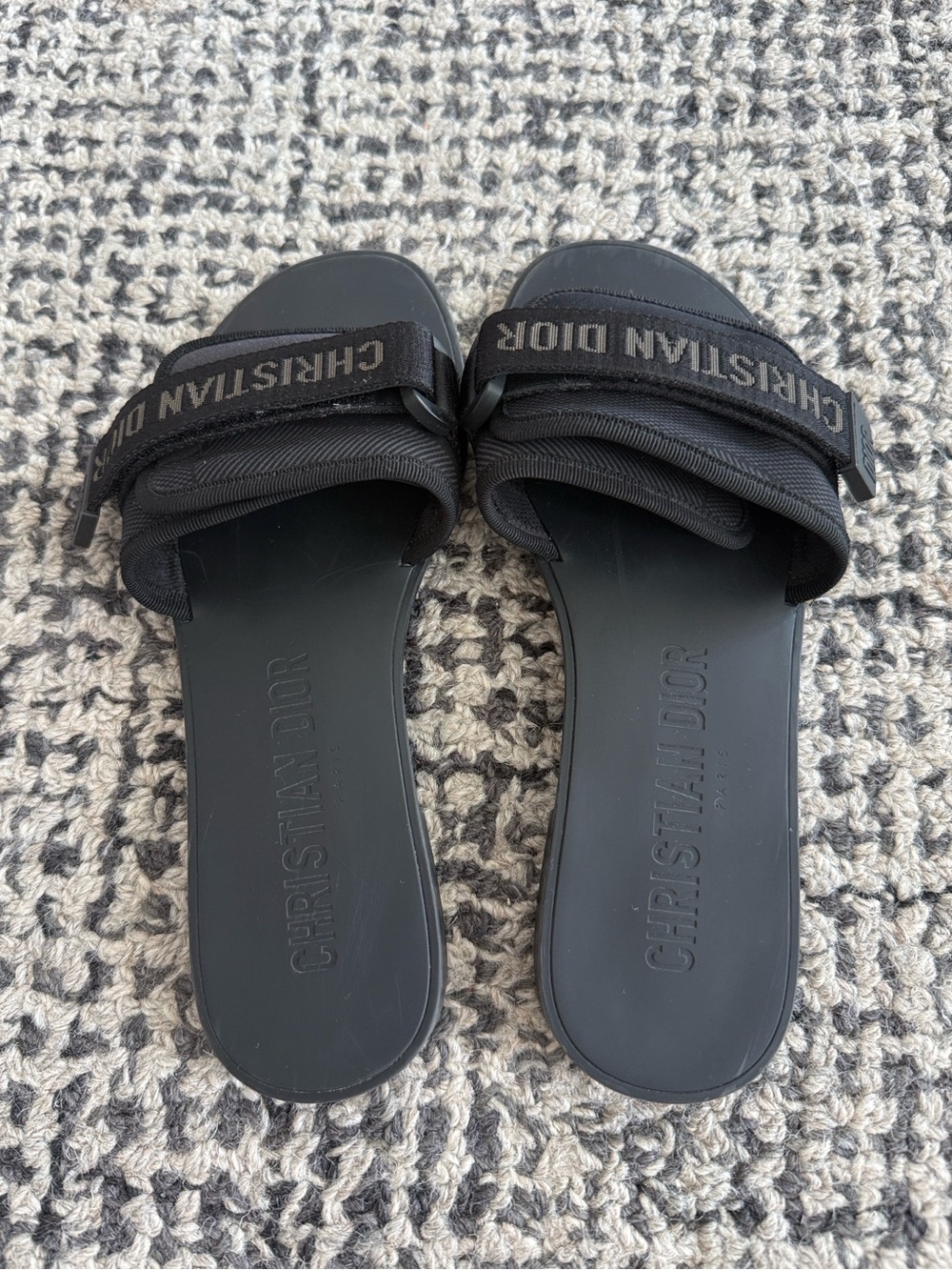 Dior Black Flat Sandals - Picture 2 of 8